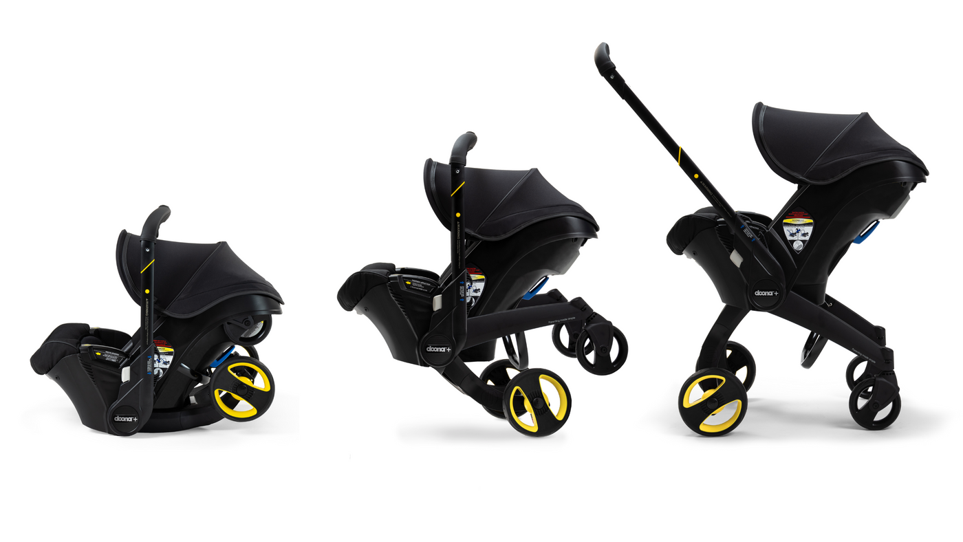 Black Doona+ Infant Car Seat Transformation
