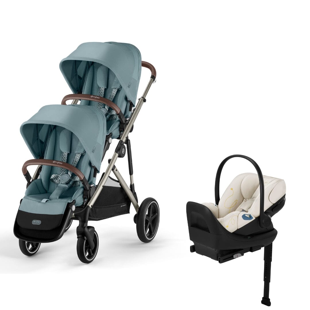 Cybex Gazelle S 2 Double Stroller and Cloud G Lux Travel System