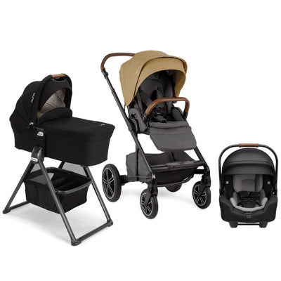 Nuna MIXX Next Bundle - Stroller, Bassinet and PIPA RX Infant Car Seat Camel / Caviar
