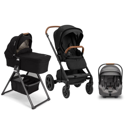 Nuna MIXX Next Bundle - Stroller, Bassinet and PIPA RX Infant Car Seat Caviar / Granite