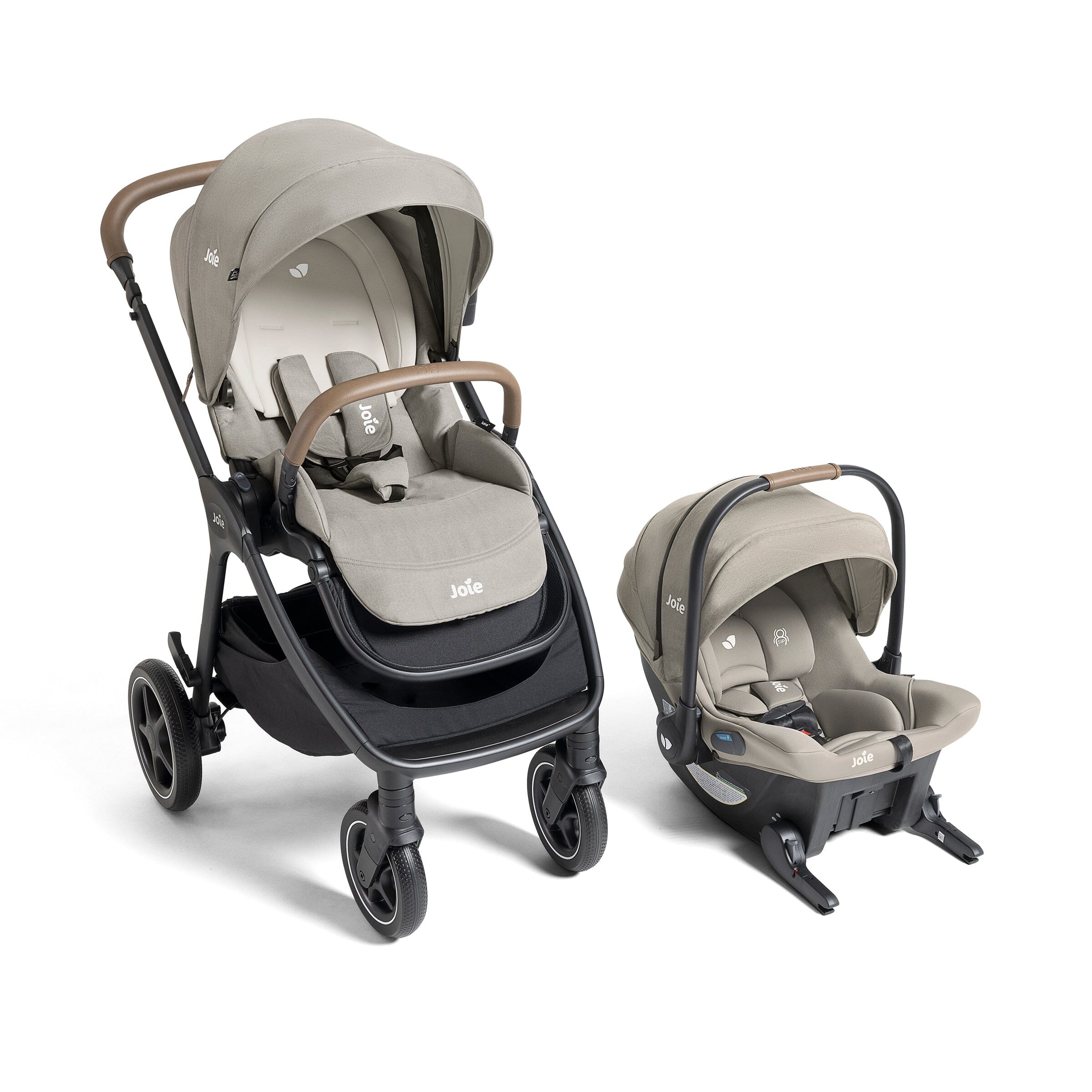 travel system stroller Joie Kava and Mint Latch Travel System in Dove