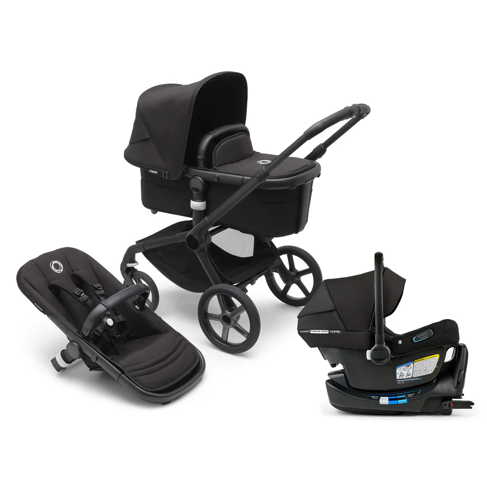 Bugaboo Fox 5 Renew Bassinet and Seat Stroller + Turtle Air Shield By Nuna Car Seat Travel System