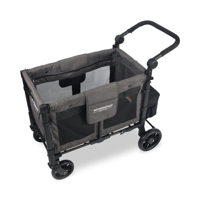 WonderFold W2 Elite Double Stroller Wagon - No Seats - Charcoal Grey