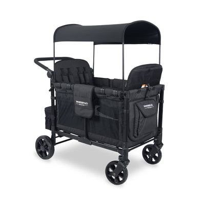 WonderFold W4 Elite Quad Stroller Wagon - Volcanic Black