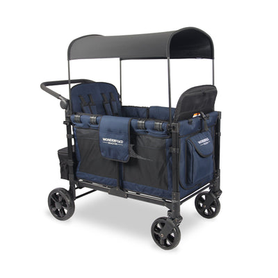 WonderFold W4 Elite Quad Stroller Wagon - Noble Navy