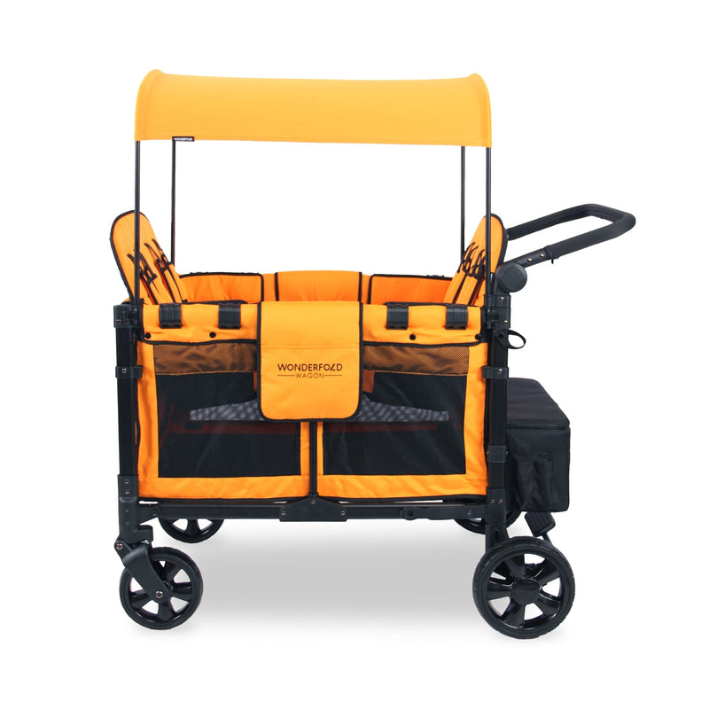 WonderFold W4 Elite Quad Stroller Wagon - Side - Sunset Orange