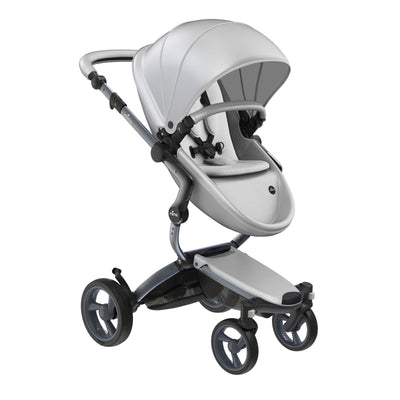 Mima Xari 4G Complete Stroller with Car Seat Adapters - Graphite Grey Chassis / Argento Seat / Stone White Fabric