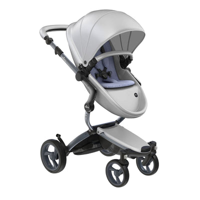 Mima Xari 4G Complete Stroller with Car Seat Adapters - Graphite Grey Chassis / Argento Seat / Pixel Blue Fabric