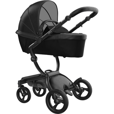 Mima Xari 4G Complete Stroller with Car Seat Adapters - Black Chassis / Black Seat / Black Fabric