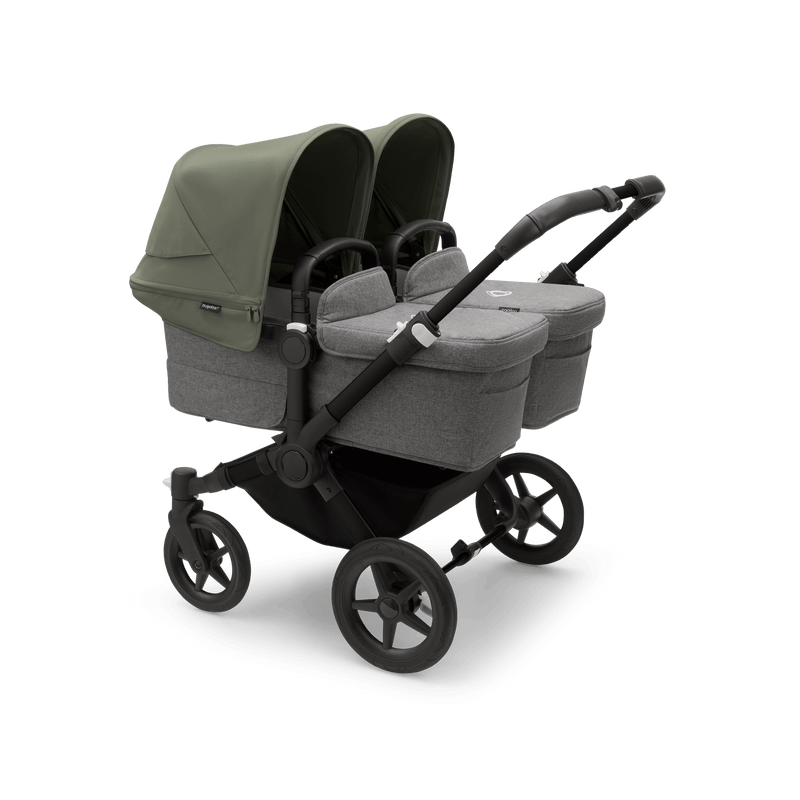 Bugaboo Donkey5 Twin Complete Stroller - Black / Grey Melange / Forest Green