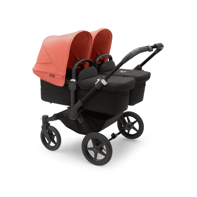 Bugaboo Donkey5 Twin Complete Stroller - Black / Midnight Black / Sunrise Red