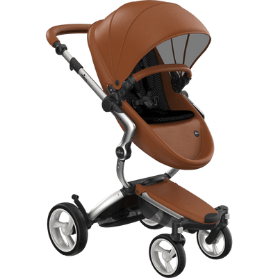 Mima Xari 4G Complete Stroller with Car Seat Adapters - Aluminum Chassis / Camel Seat / Black Fabric