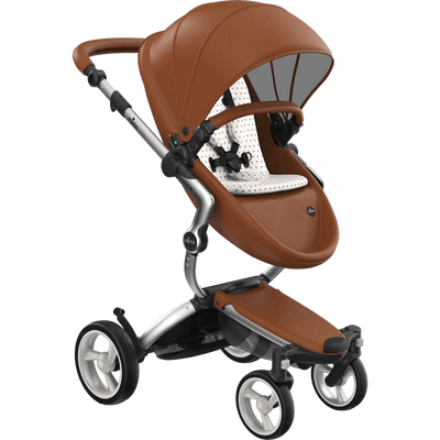 Mima Xari 4G Complete Stroller with Car Seat Adapters - Aluminum Chassis / Camel Seat / Sandy Beige Fabric