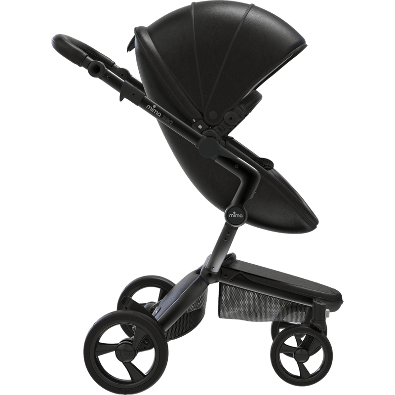 Mima Xari 4G Complete Stroller with Car Seat Adapters - Black Chassis / Black Seat / Black Fabric