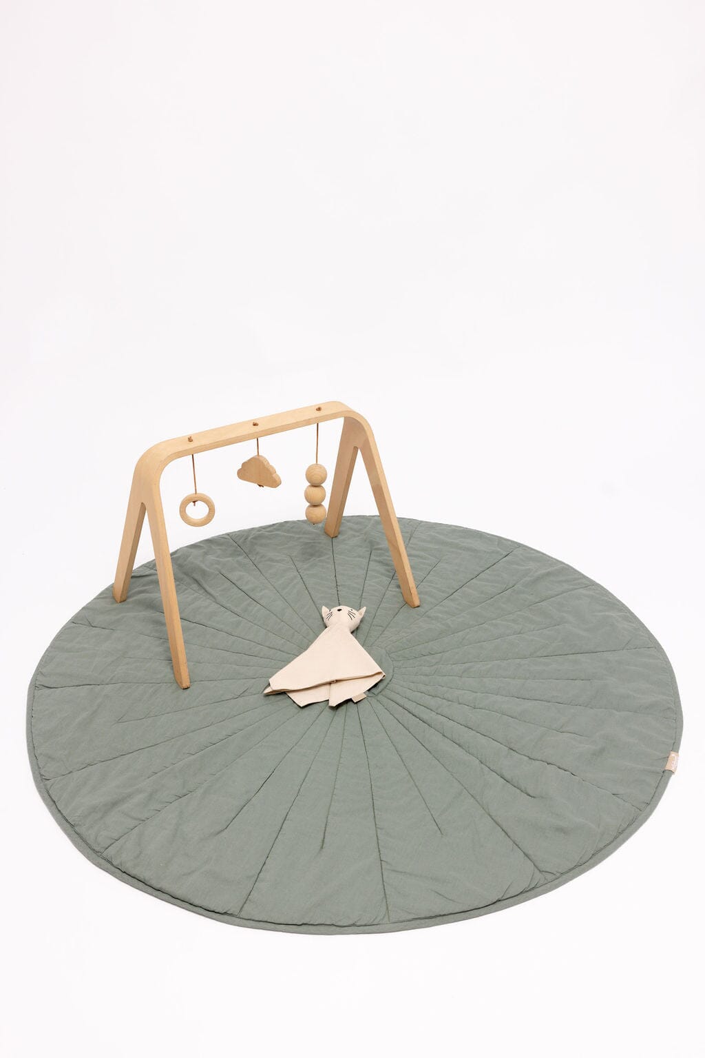 WildBird Linen Quilted Playmat - Acadian/Dove Blue Gray- Strolleria