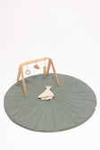 WildBird Linen Quilted Playmat - Acadian/Dove Blue Gray - Bambi Baby