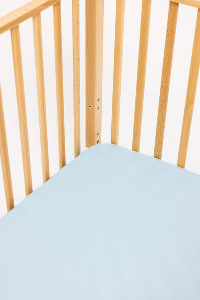 WildBird Linen Crib Sheet - Dove Blue Gray