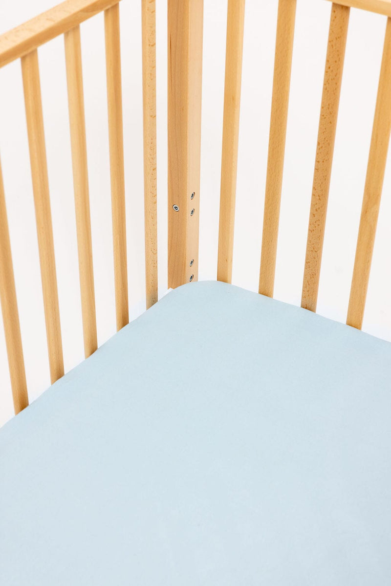 WildBird Linen Crib Sheet - Dove Blue Gray