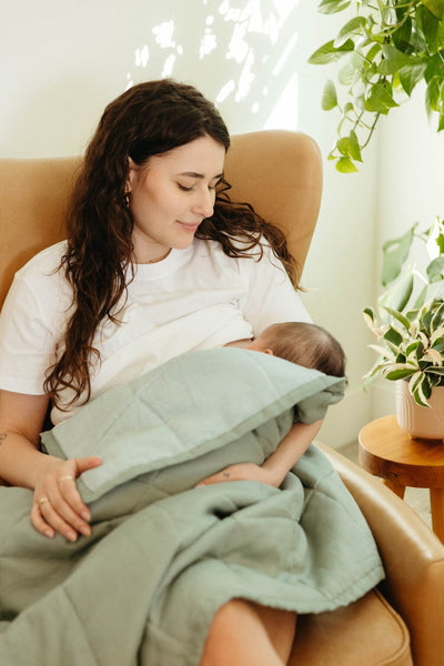 WildBird Linen Quilted Blanket - Sparrow and Desert Lark