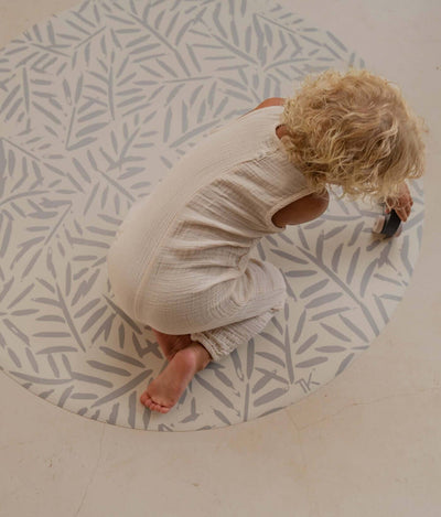 Toddlekind USA Splat Mat | Ocean Leaves - Stone