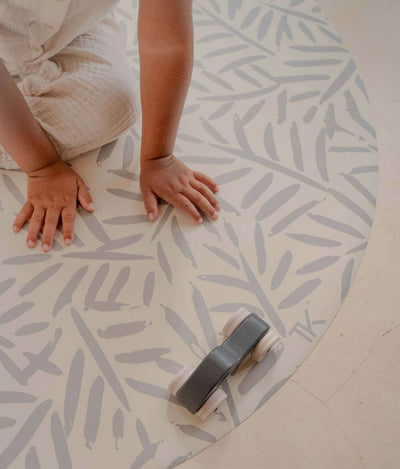 Toddlekind USA Splat Mat | Ocean Leaves - Stone