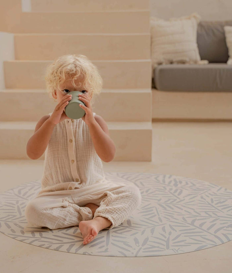 Toddlekind USA Splat Mat | Ocean Leaves - Stone