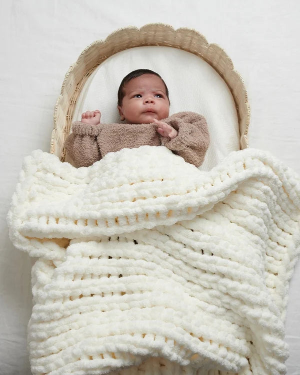 7AM Enfant Hand-Knit Chenille Throw- Strolleria