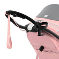 Black CYBEX Platinum 2-in-1 Cup Holder on Pink Stroller - Side View | Strolleria