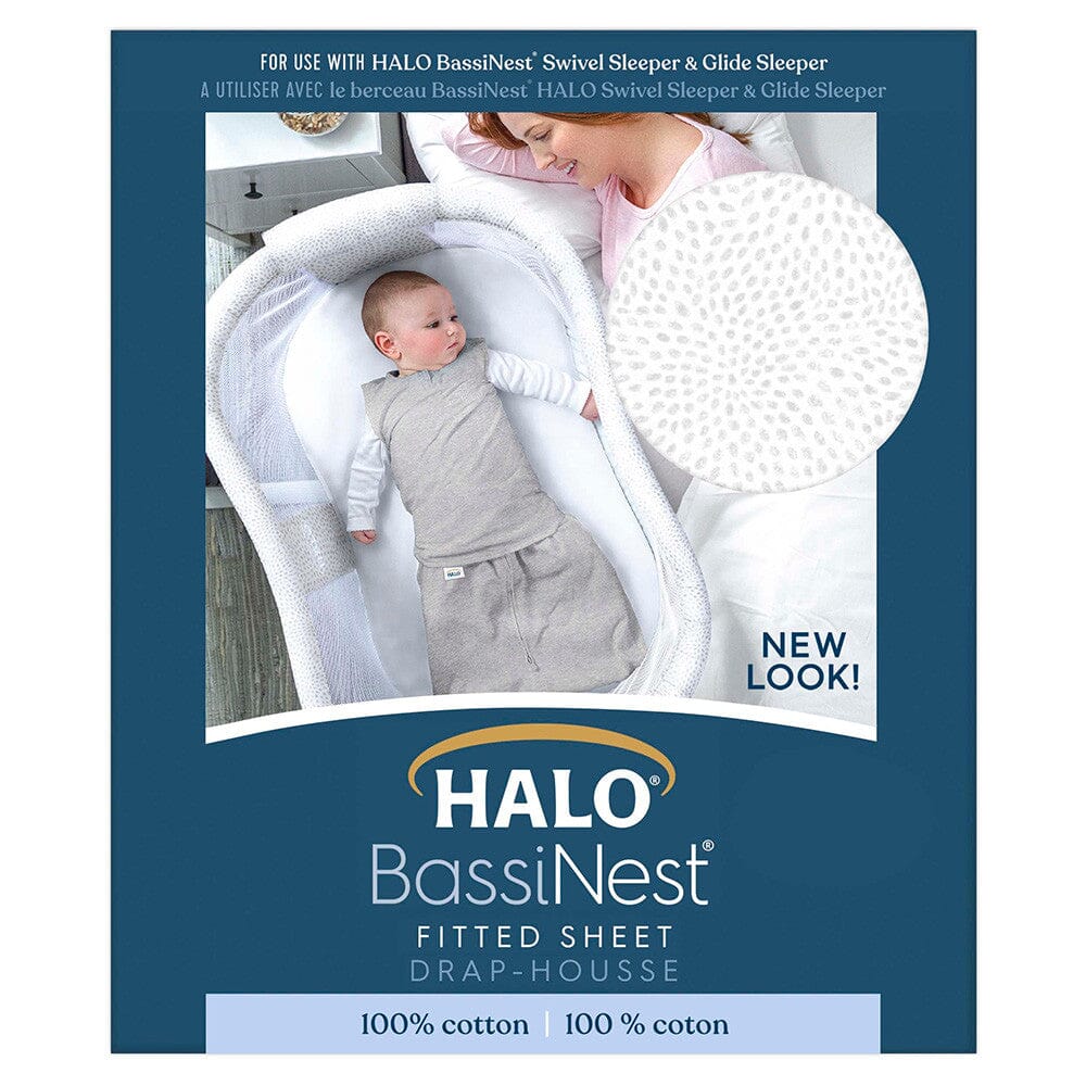 Halo Bassinest Sheet, 100% Cotton, Pebble- Strolleria