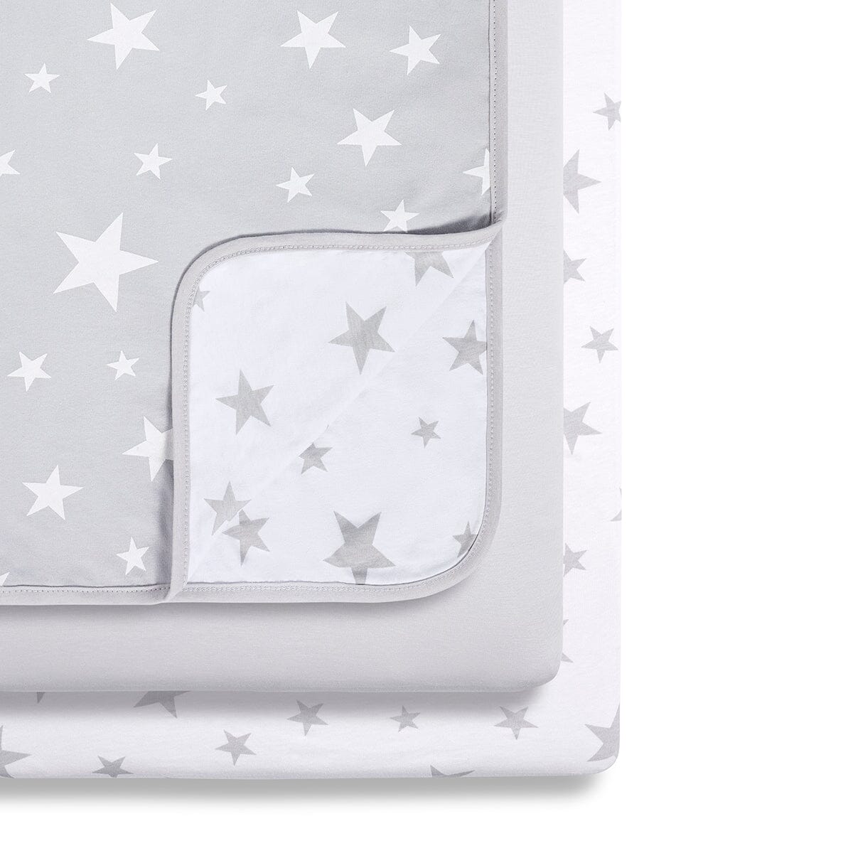 Snuz 3pc. Bassinet Bedding Set - Grey Star- Strolleria