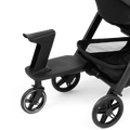 Black Joolz Hub2 Footboard With Seat - Attached to Stroller Side View | Strolleria
