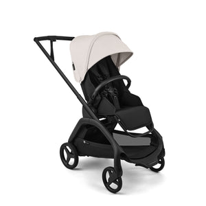 Misty White & Black Bugaboo Dragonfly Plus City Stroller - 3/4 Front View | Strolleria