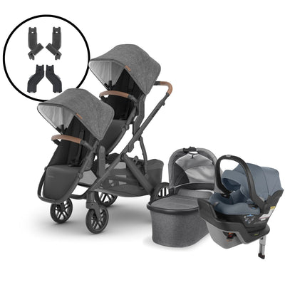 2024 UPPAbaby Vista V2 Double Stroller and Mesa Max Travel System - Greyson / Gregory