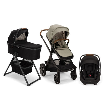 Nuna DEMI Next with Rider Board , Bassinet + Stand and PIPA aire RX Travel System - Caviar / Hazelwood / Caviar