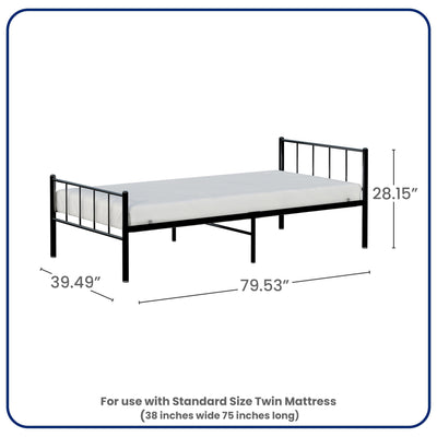 BK Furniture Austin Metal Twin Bed