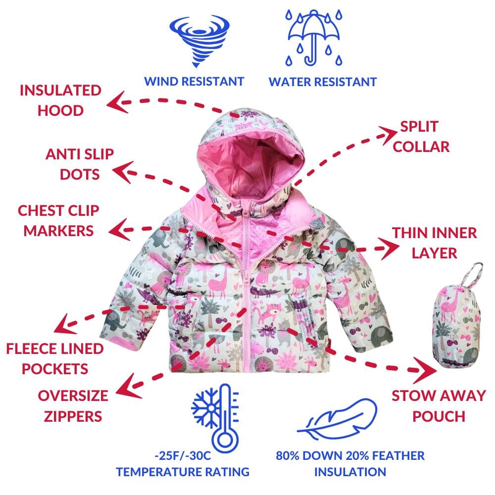 Onekid Car Seat Coat | The Road Coat Down - Safari Print- Strolleria