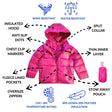 Onekid Car Seat Coat | The Road Coat Down - Fuchsia - Bambi Baby