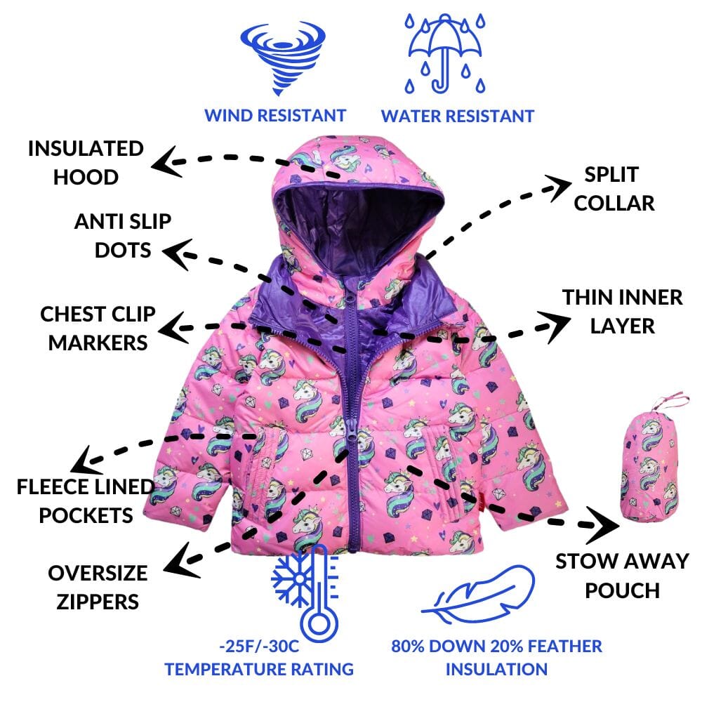 Onekid Car Seat Coat | The Road Coat Down - Unicorn Print- Strolleria
