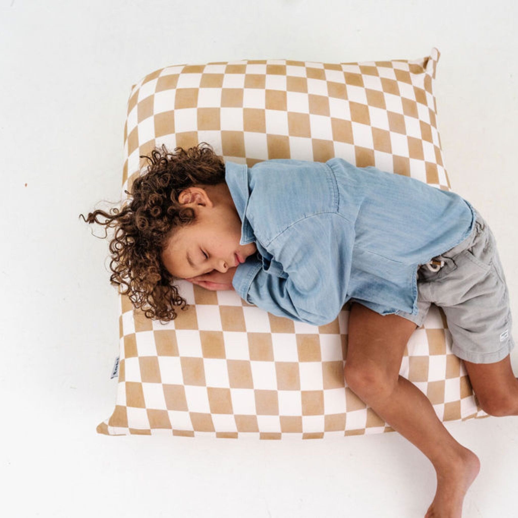 Toki Kids Checker Toffee Bean Bag- Strolleria