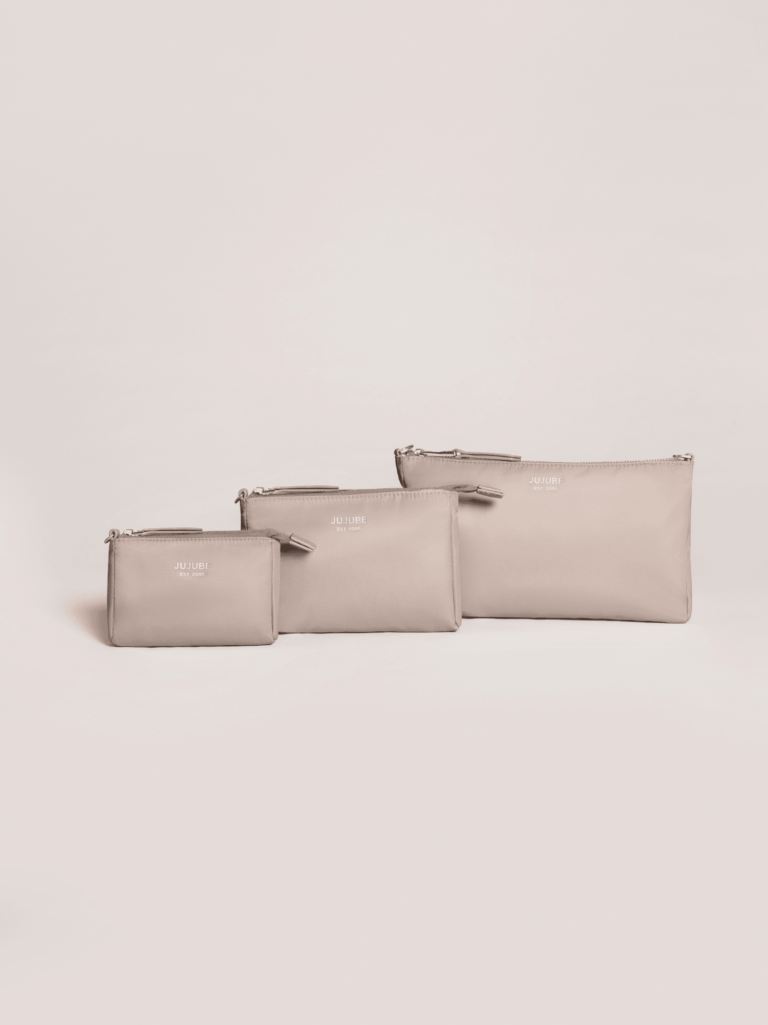 JuJuBe 3-Piece Pouch Clutch Purse Set - Taupe- Strolleria