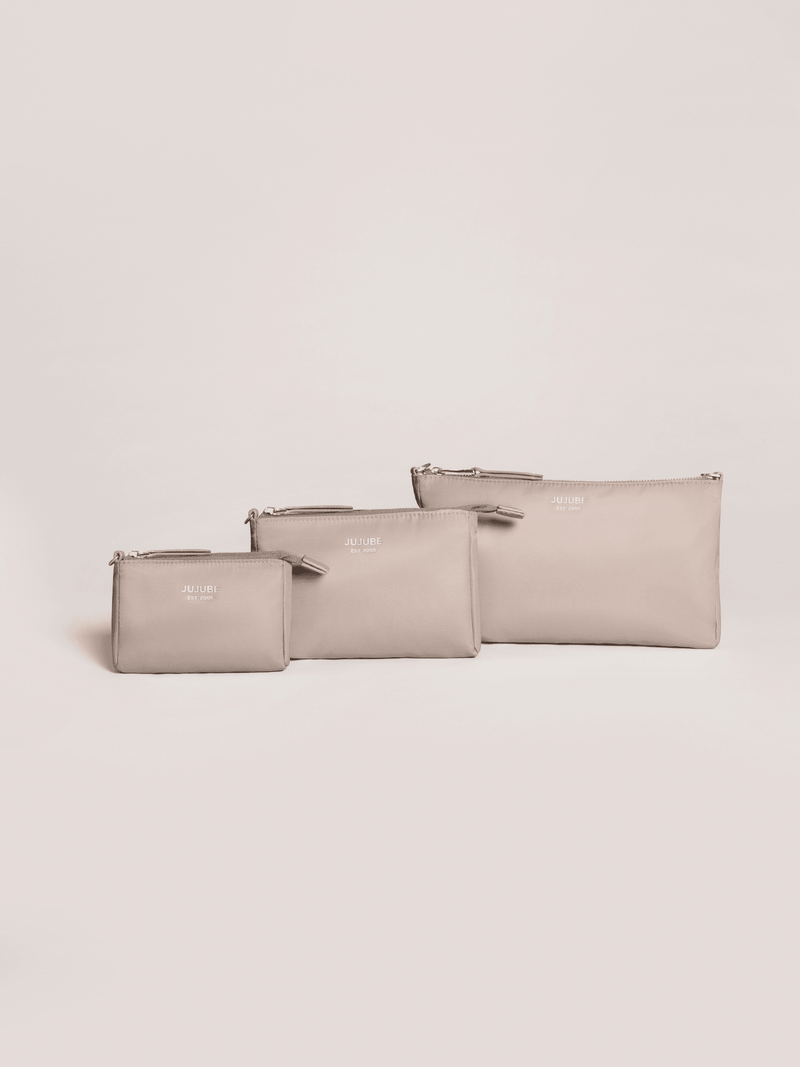 JuJuBe 3-Piece Pouch Clutch Purse Set - Taupe