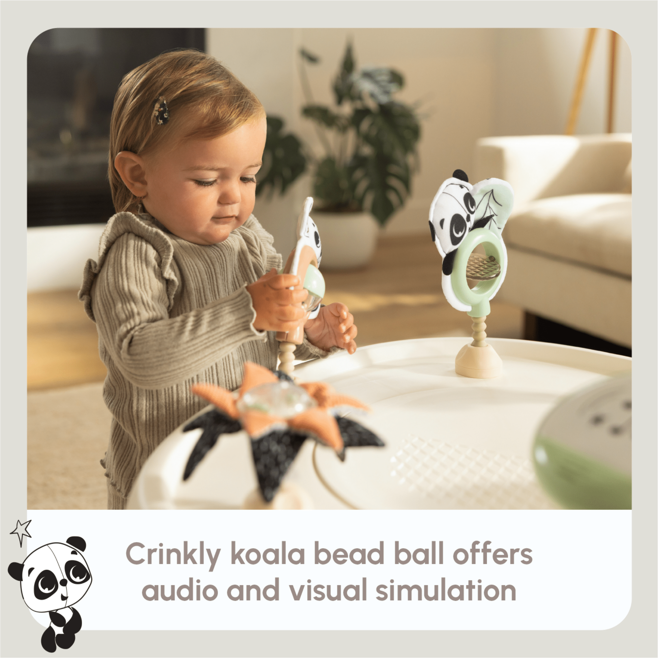 Tiny Love Black & White 4-in-1 Jump & Play Stationary Activity Center- Strolleria