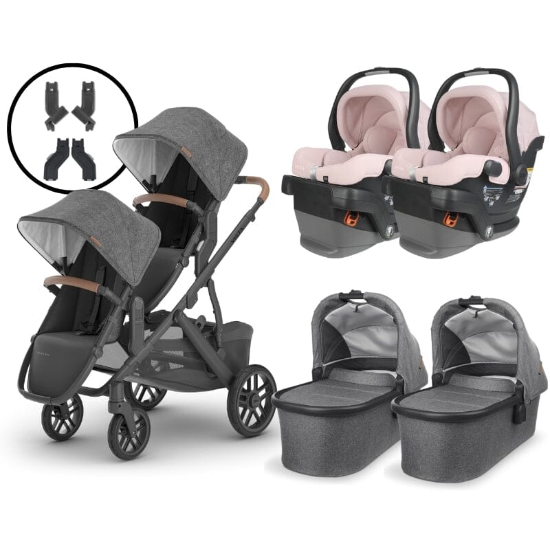 Uppababy double stroller shop with car seat