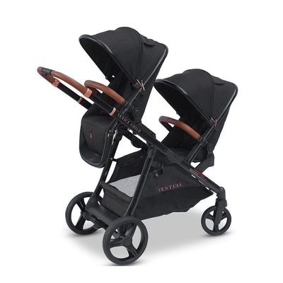 Venice Child Ventura Single to Double Sit-And-Stand Tandem Stroller with 2nd Toddler Seat