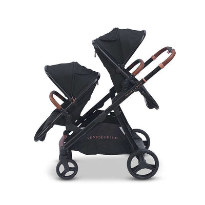 Venice Child Ventura Single to Double Sit-And-Stand Tandem Stroller with 2nd Toddler Seat