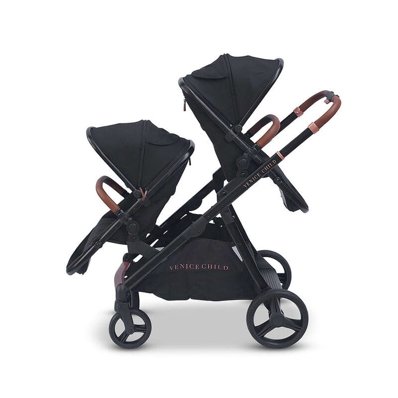 Venice Child Ventura Single to Double Sit-And-Stand Tandem Stroller with 2nd Toddler Seat