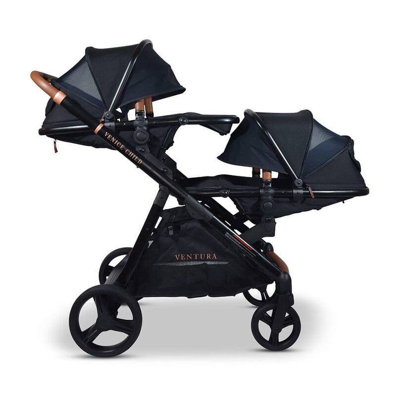 Venice Child Ventura Single to Double Sit-And-Stand Tandem Stroller with 2nd Toddler Seat- Strolleria