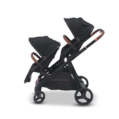 Venice Child Ventura Single to Double Sit-And-Stand Tandem Stroller with 2nd Toddler Seat