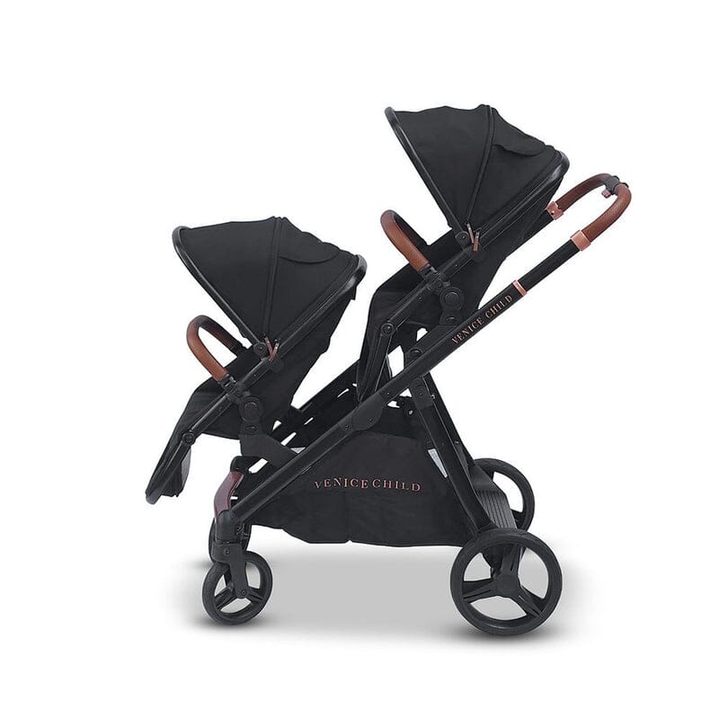 Venice Child Ventura Single to Double Sit-And-Stand Tandem Stroller with 2nd Toddler Seat