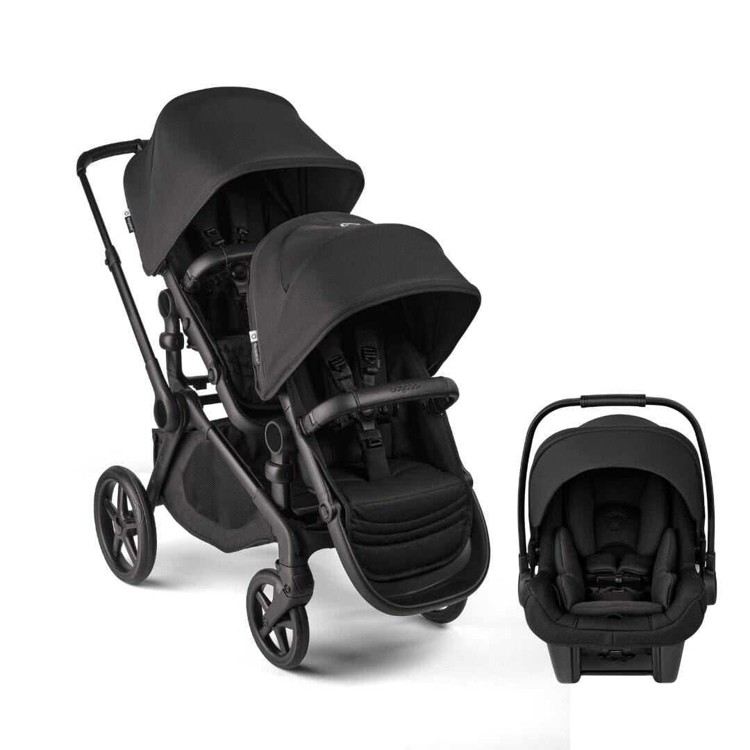 Bugaboo Kangaroo Complete Double Stroller and Turtle Air Shield by Nuna Travel System